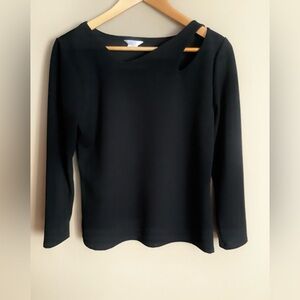 Sexy Kaktus Black Asymmetrical Neckline Women’s Top Medium Made USA